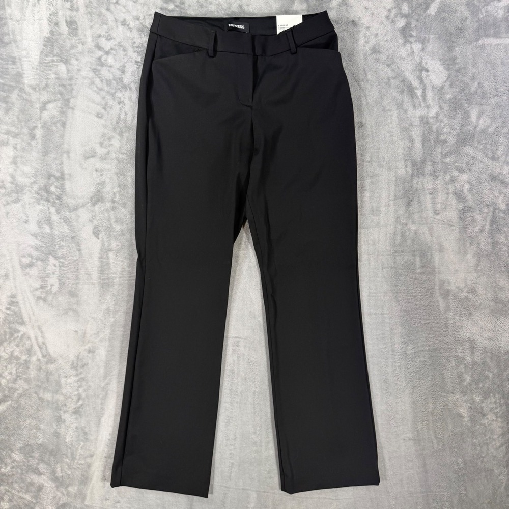New Express Publicist Barely Boot Dress Pants Womens Size 8S Black Stretch